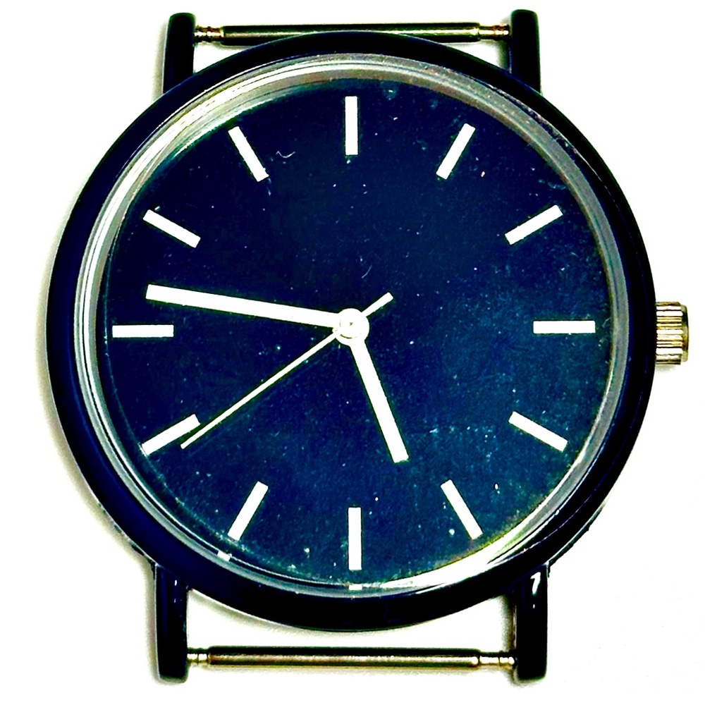 NEW Unisex 38mm Navy Blue & White Watch Face Only No Watch Band